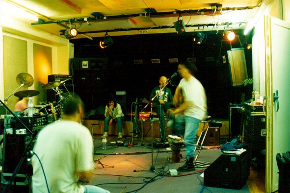 Rehearsing in the studio