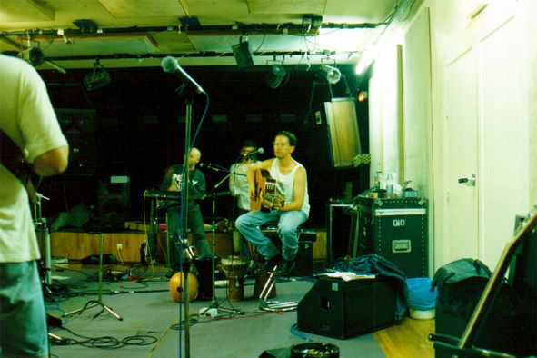 Rehearsing in the studio