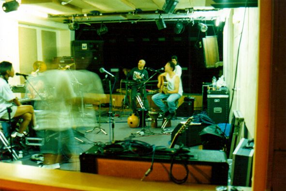 Rehearsing in the studio
