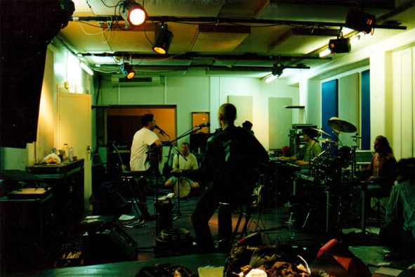 Rehearsing in the studio