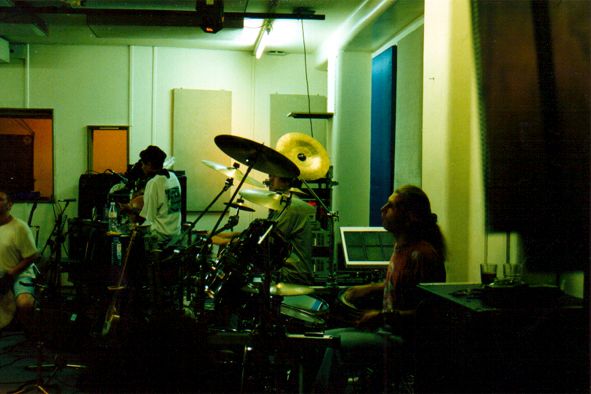 Rehearsing in the studio