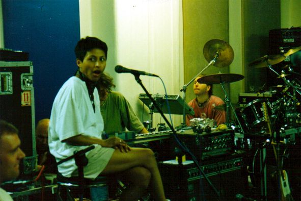 Rehearsing in the studio